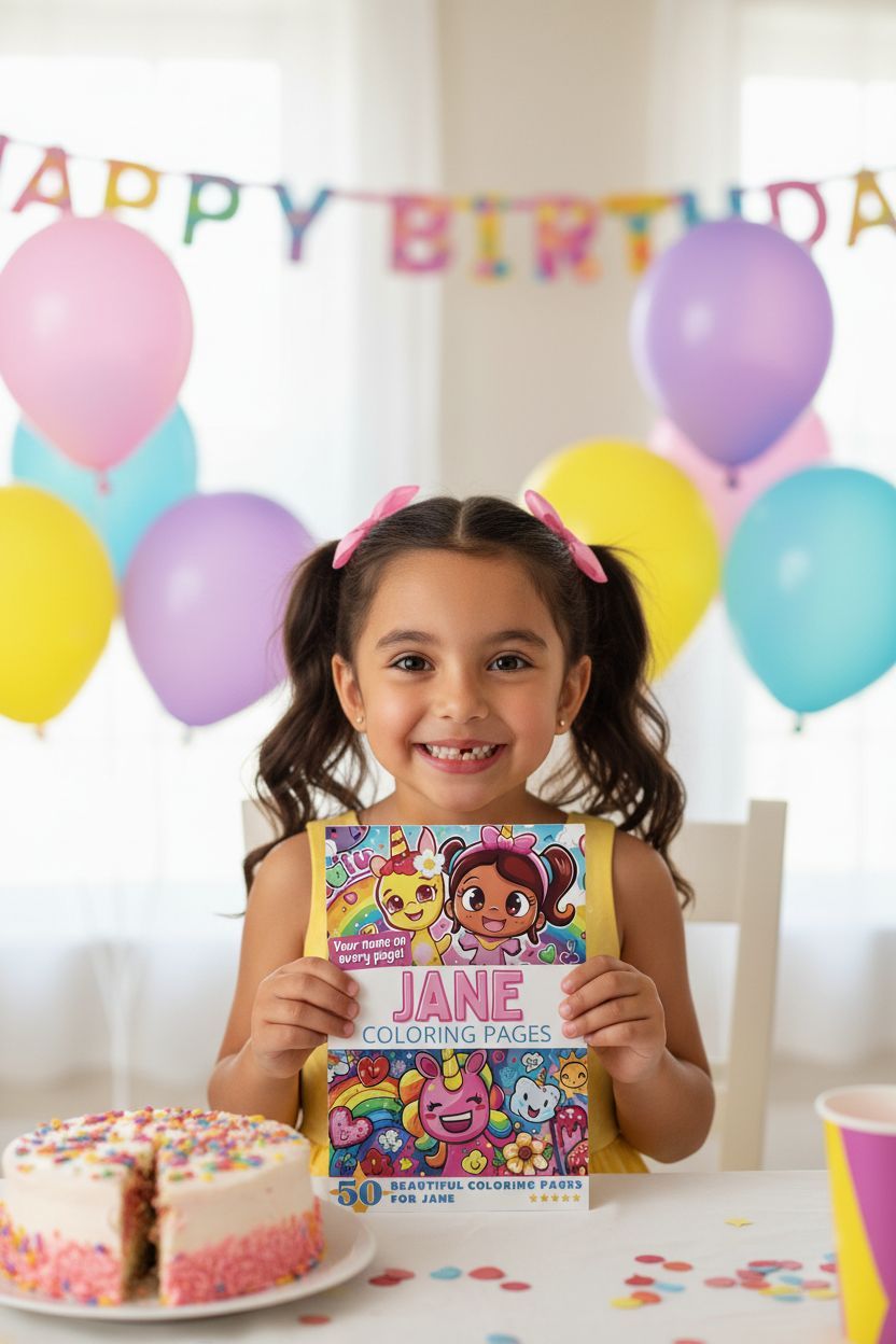 Jane coloring book in use