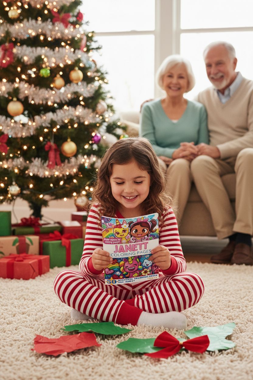 Janett Christmas coloring pages gift