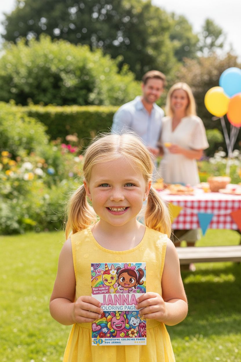 Janna coloring book in use