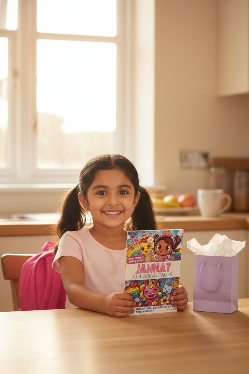 Jannat coloring book in use