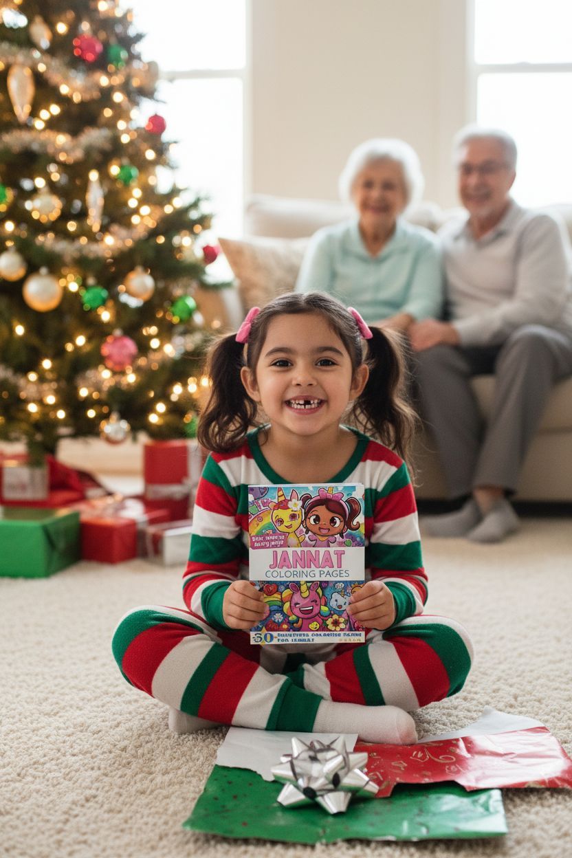 Jannat Christmas coloring pages gift