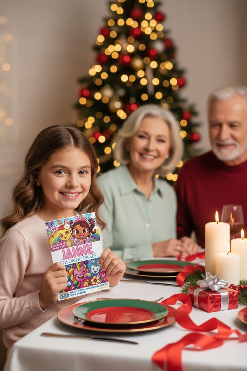 Janne Christmas coloring pages gift