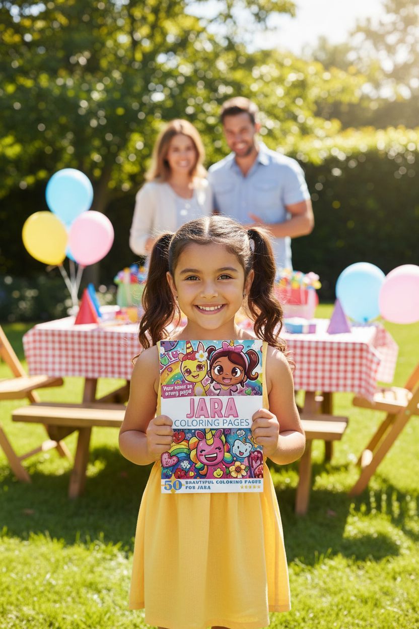 Jara coloring book in use