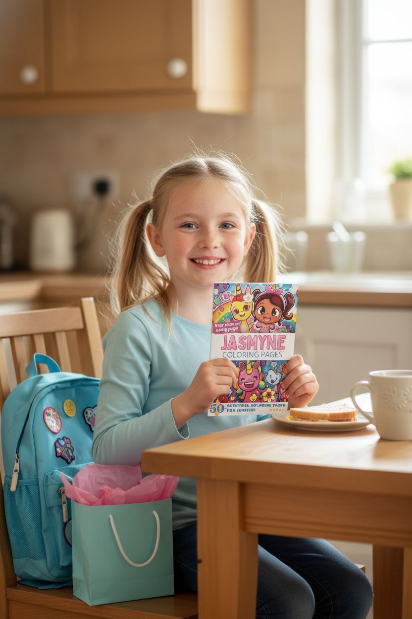 Jasmyne coloring book in use