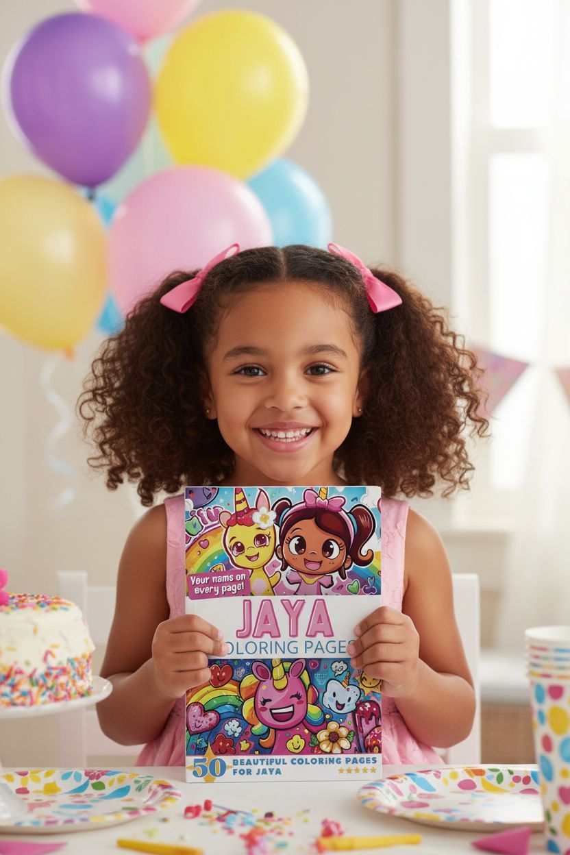 Jaya coloring book in use