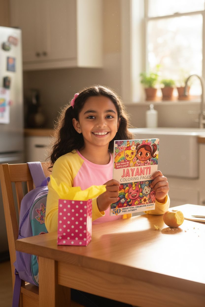 Jayanti coloring book in use