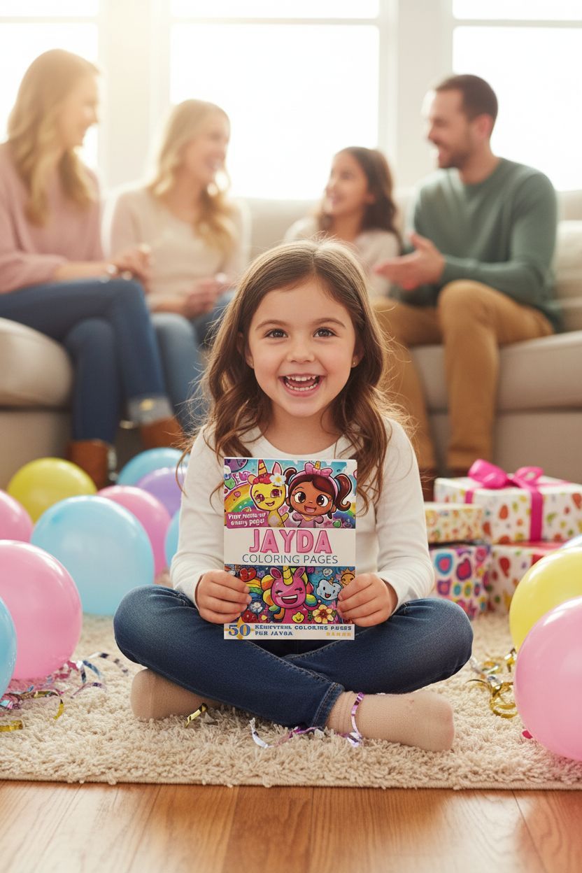 Jayda coloring book in use