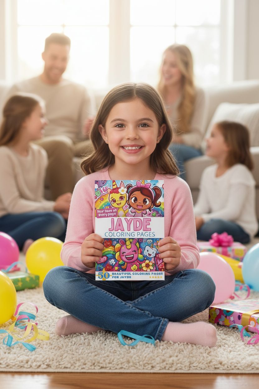 Jayde coloring book in use