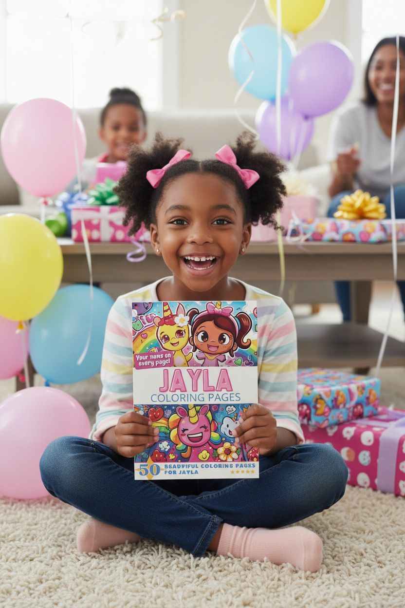 Jayla coloring book in use
