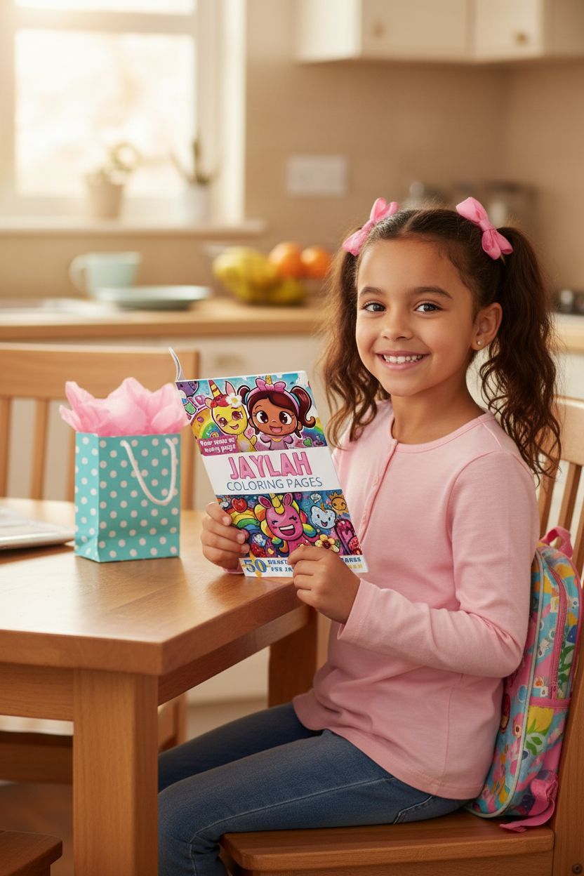 Jaylah coloring book in use
