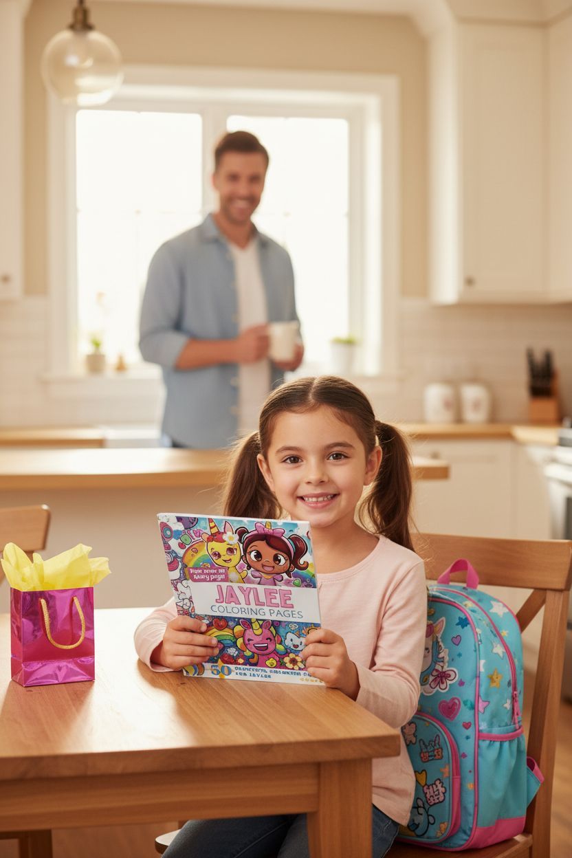 Jaylee coloring book in use