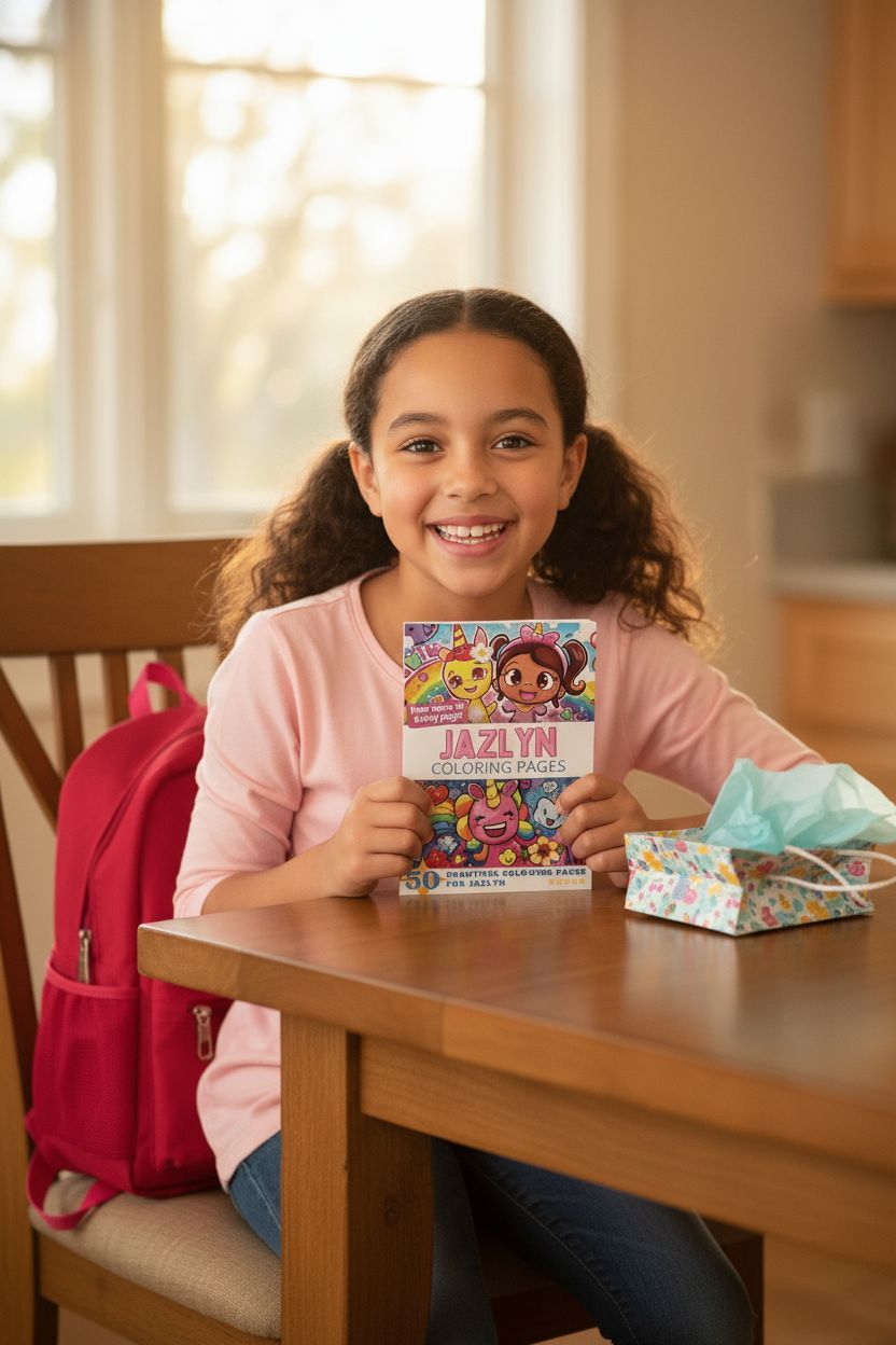 Jazlyn coloring book in use