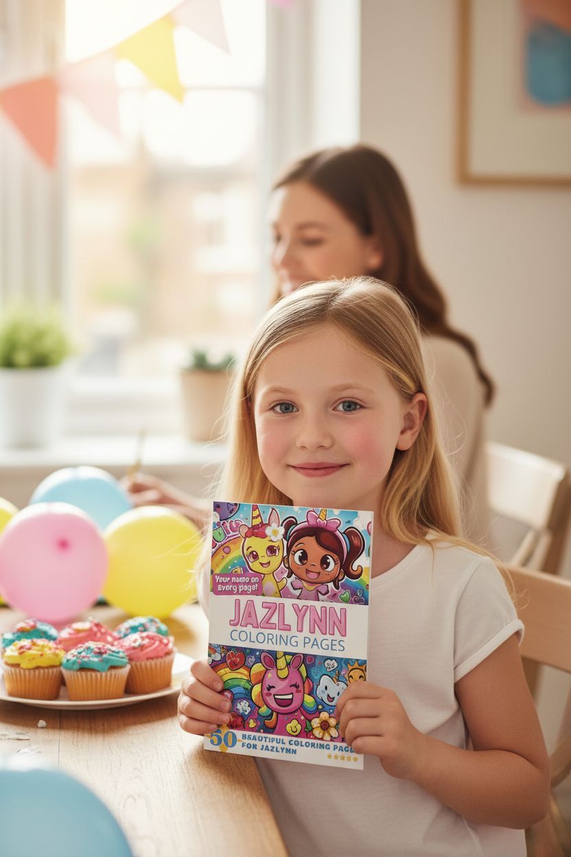 Jazlynn coloring book in use