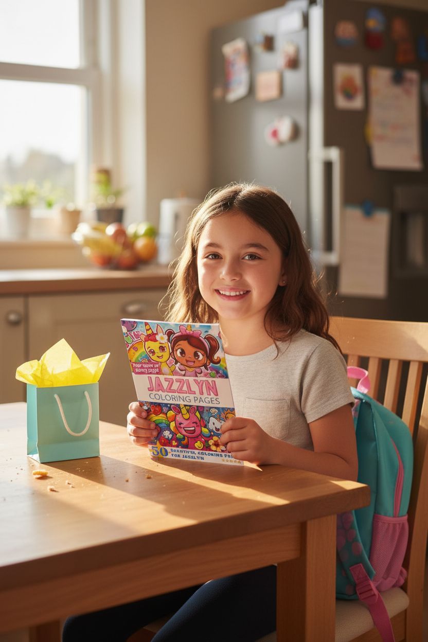 Jazzlyn coloring book in use