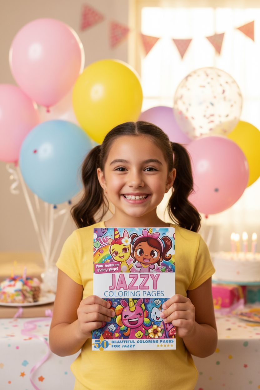 Jazzy coloring book in use