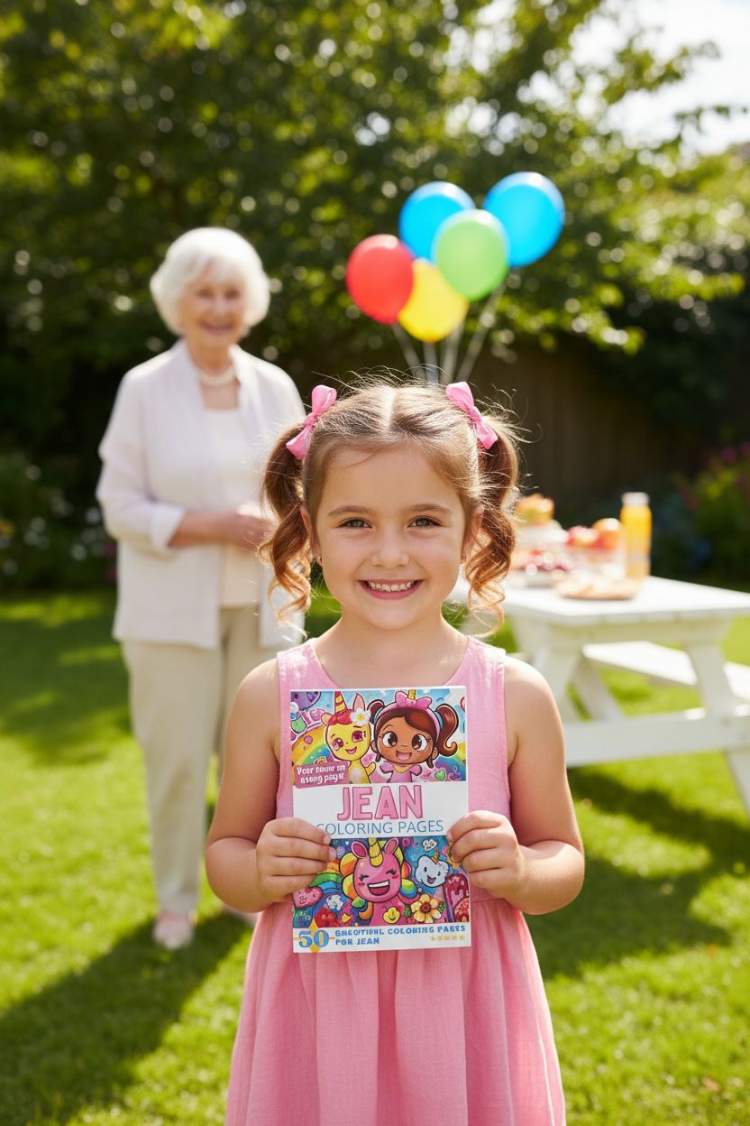 Jean coloring book in use