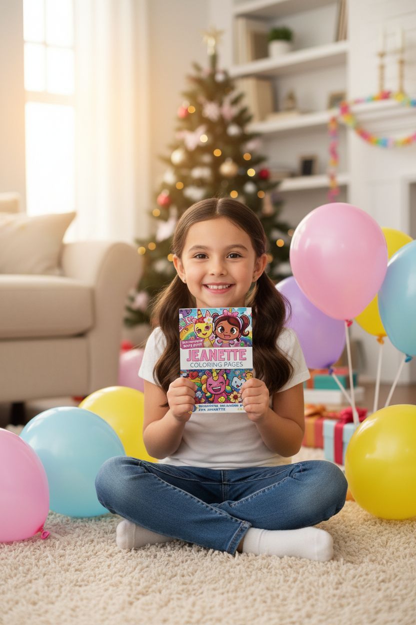 Jeanette coloring book in use