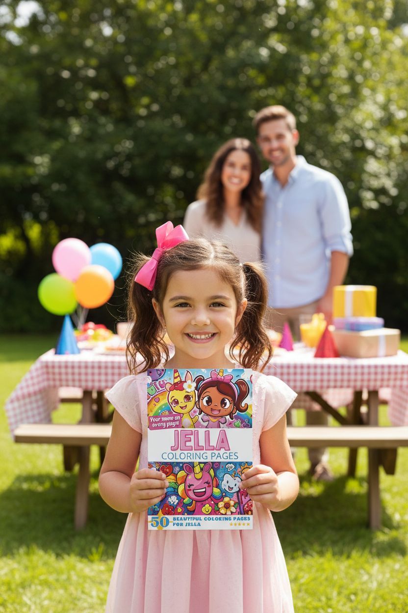 Jella coloring book in use