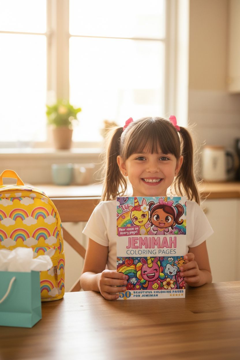 Jemimah coloring book in use