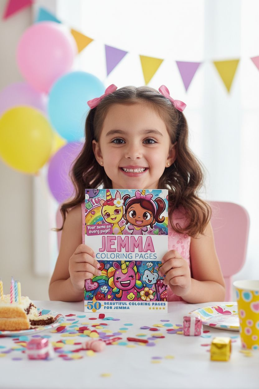 Jemma coloring book in use