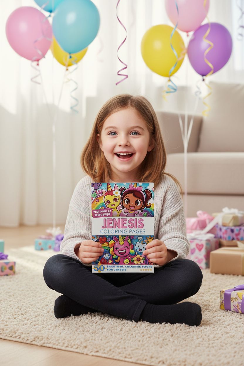 Jenesis coloring book in use