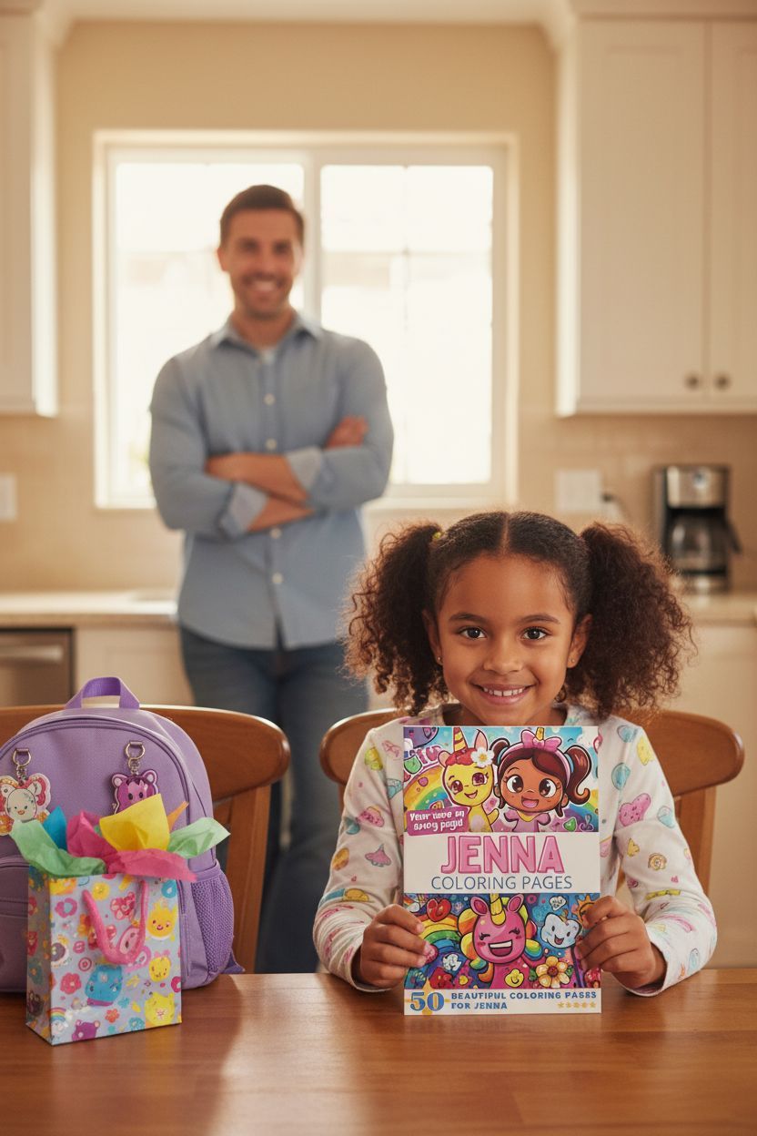 Jenna coloring book in use