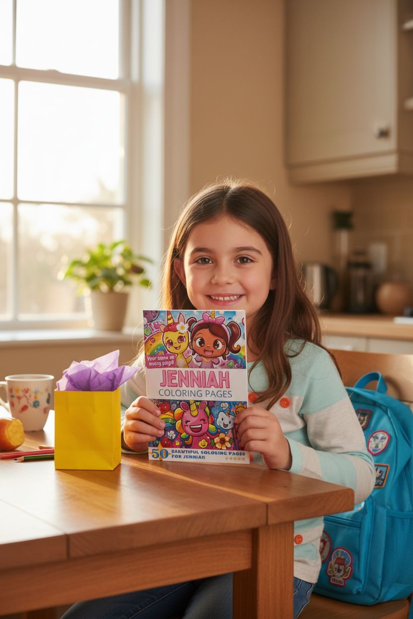Jenniah coloring book in use