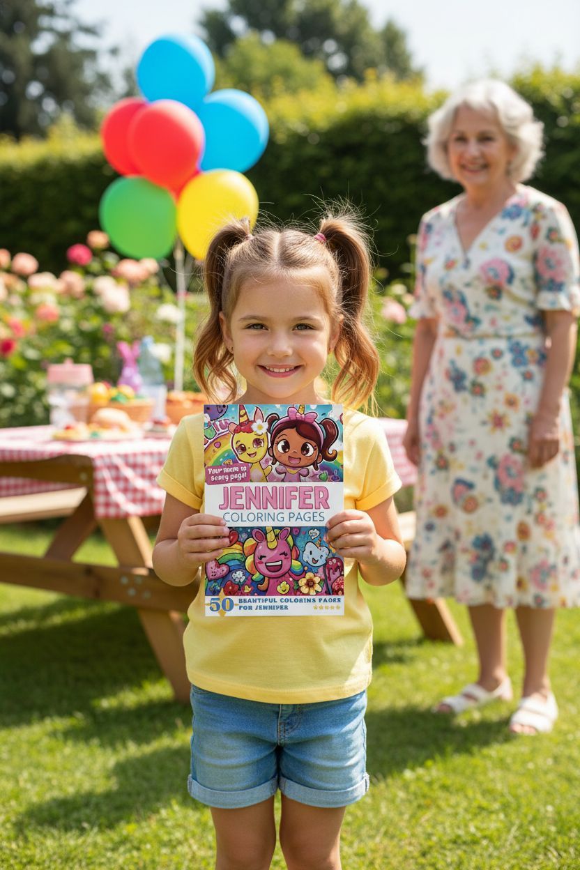 Jennifer coloring book in use