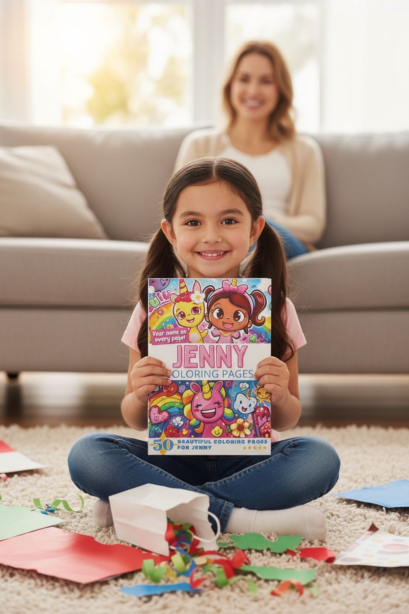 Jenny coloring book in use