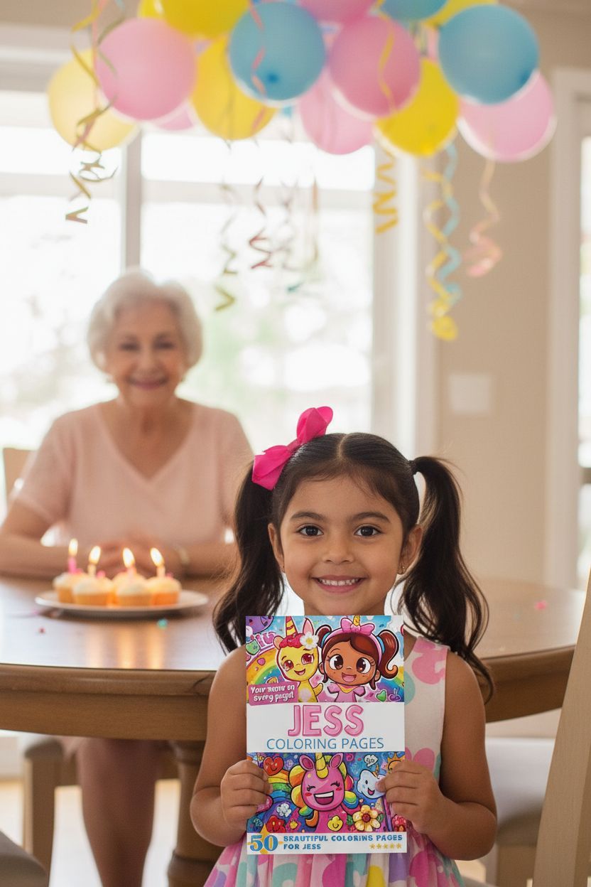 Jess coloring book in use