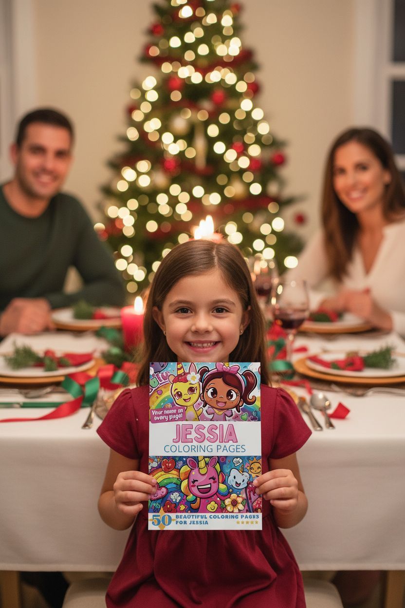 Jessia Christmas coloring pages gift