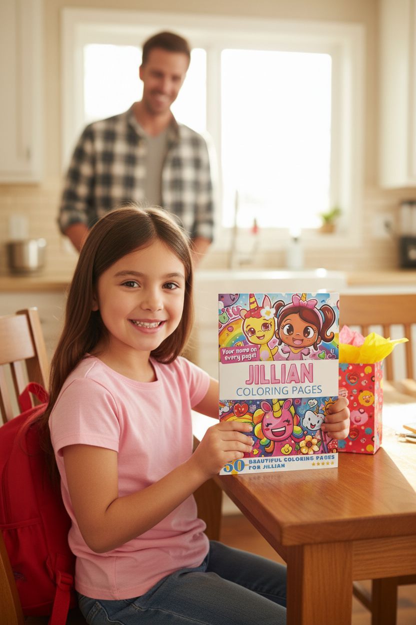 Jillian coloring book in use
