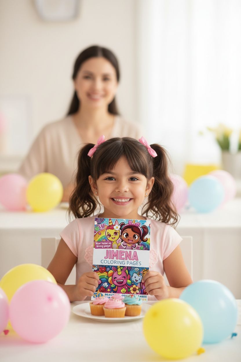 Jimena coloring book in use