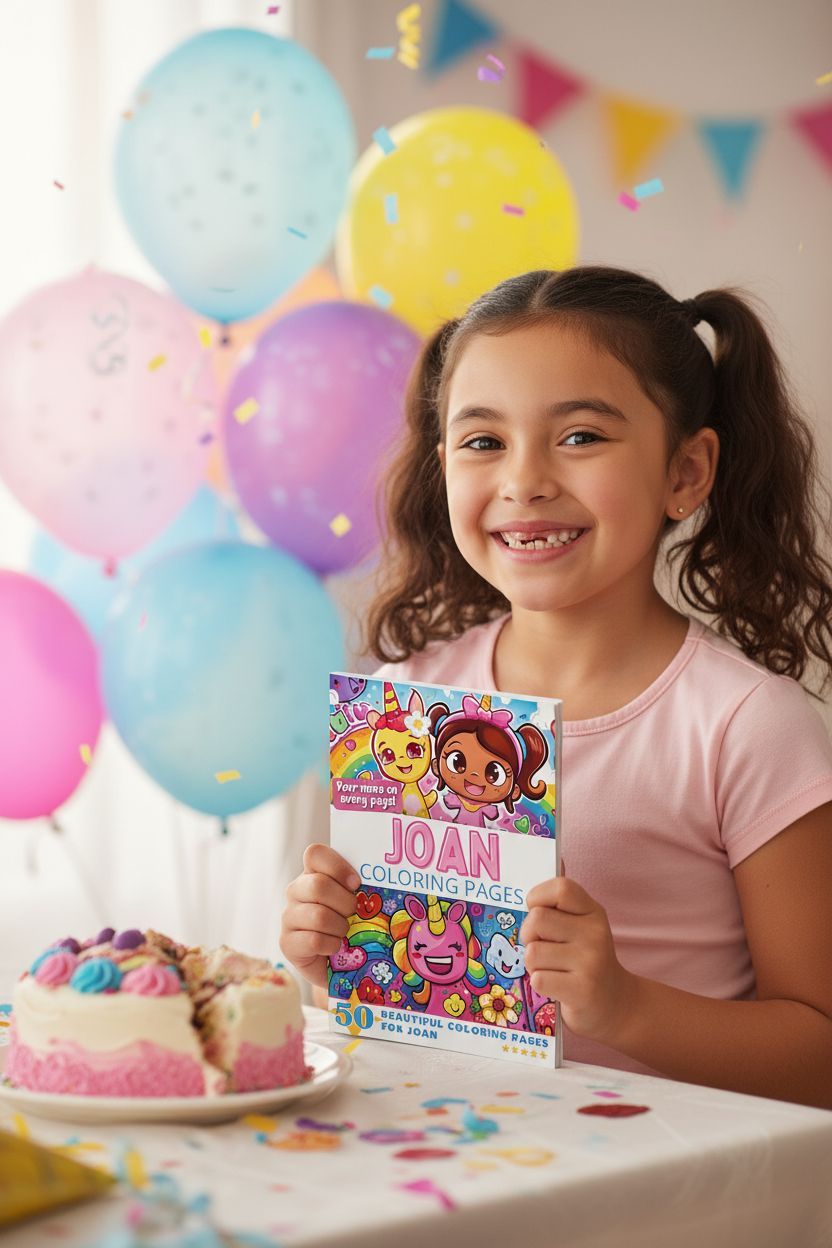 Joan coloring book in use