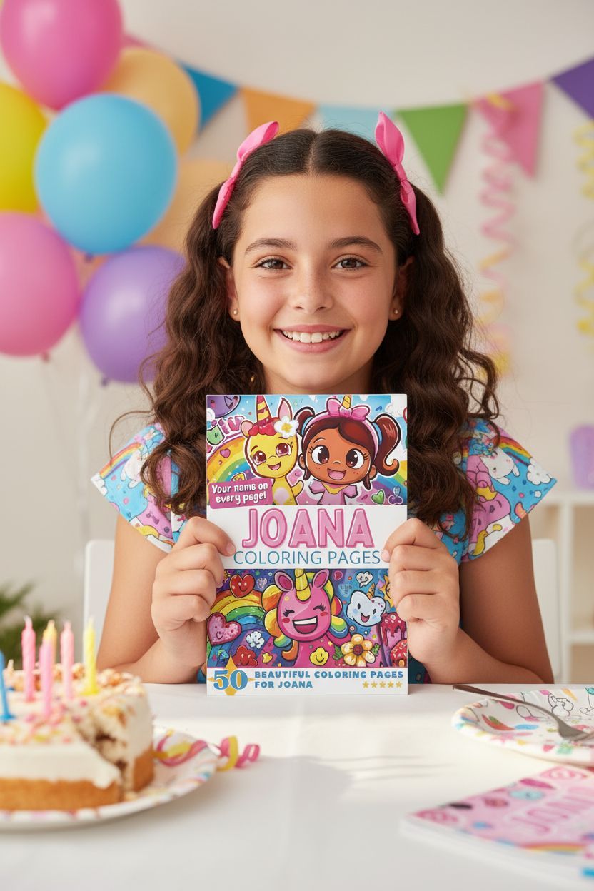 Joana coloring book in use