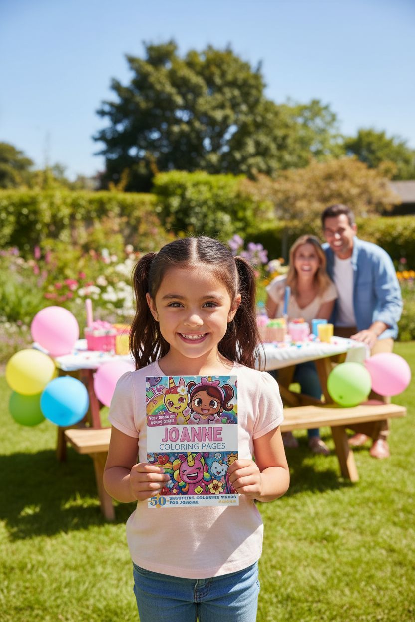 Joanne coloring book in use