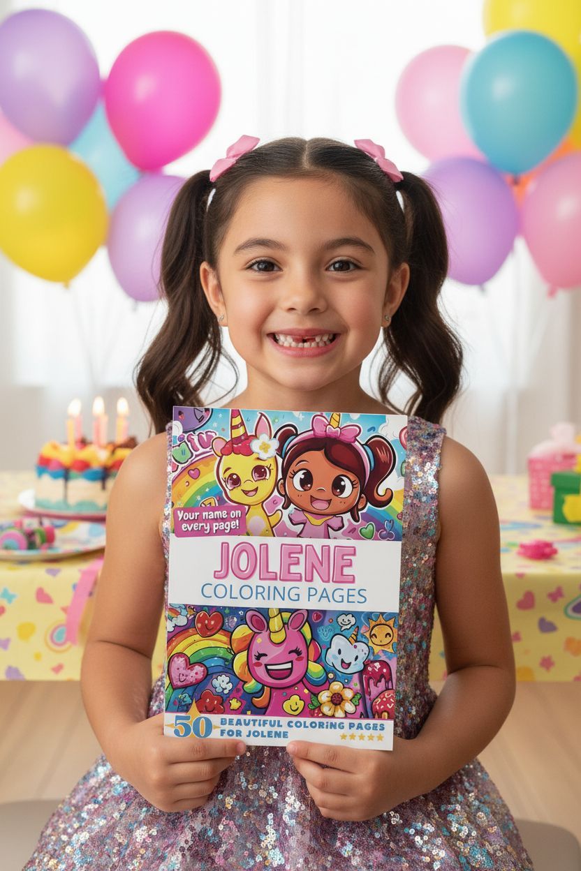 Jolene coloring book in use