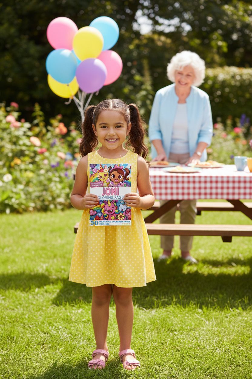 Joni coloring book in use