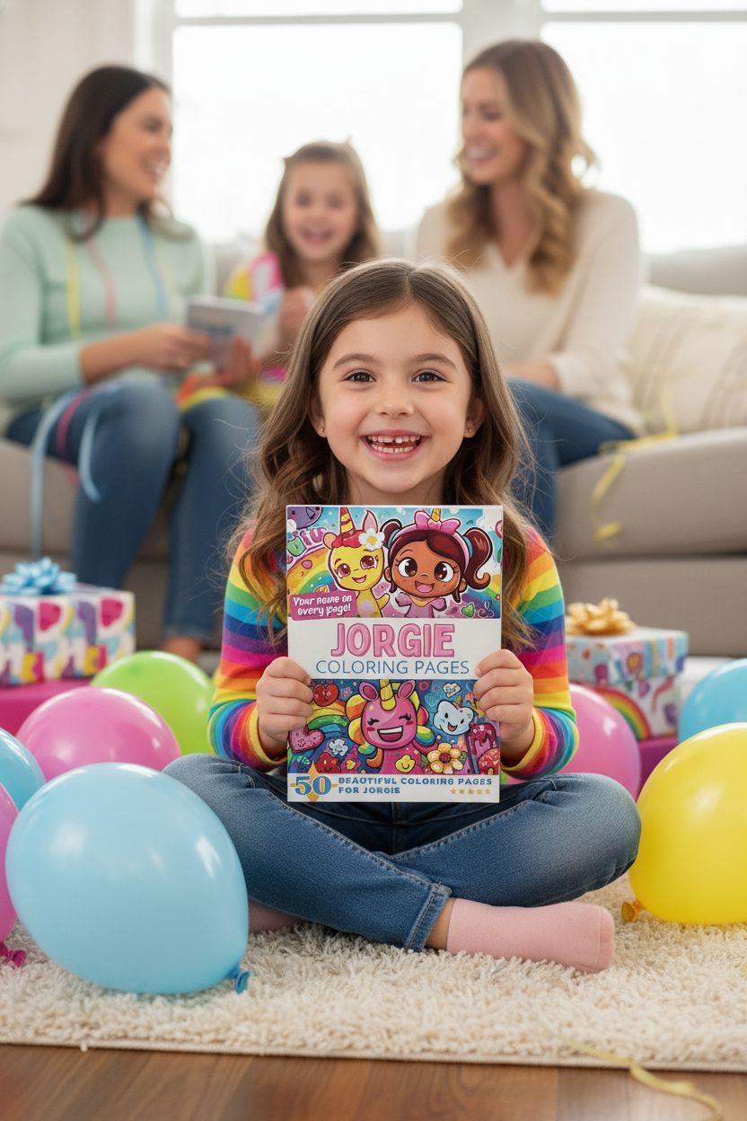 Jorgie coloring book in use