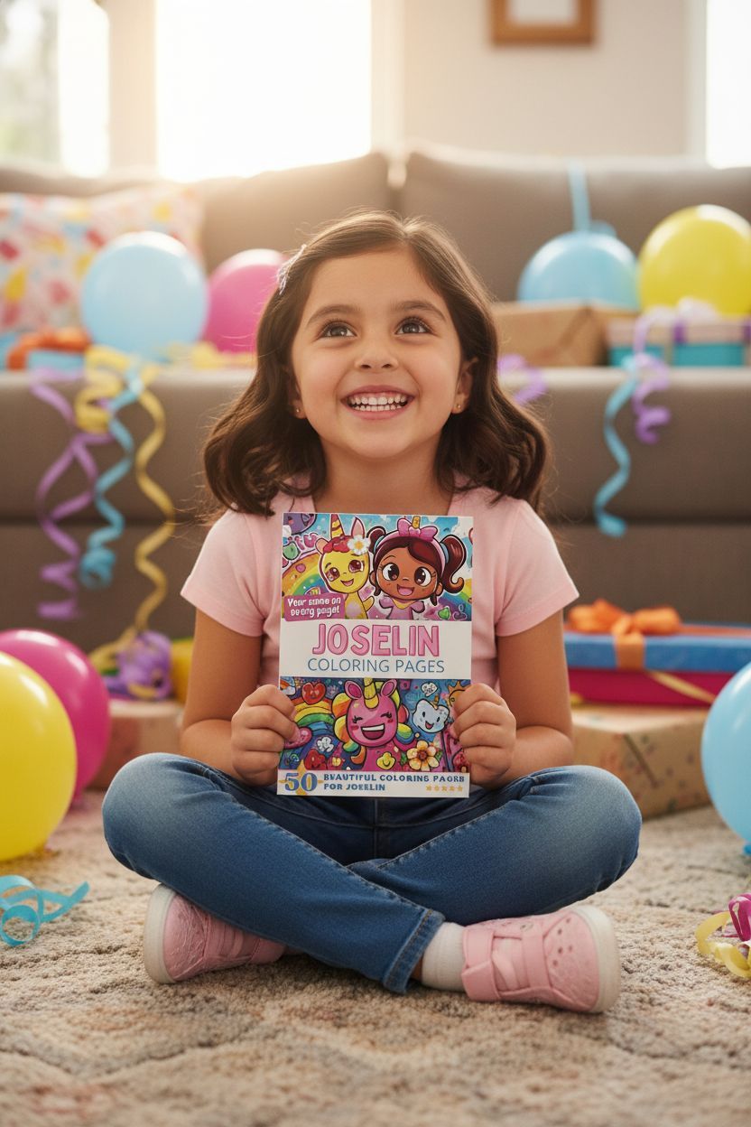 Joselin coloring book in use