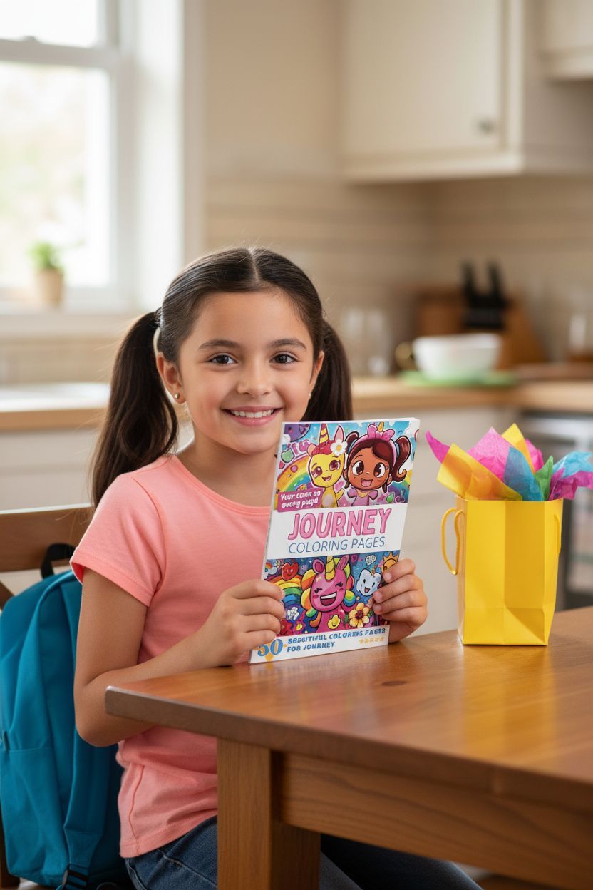 Journey coloring book in use