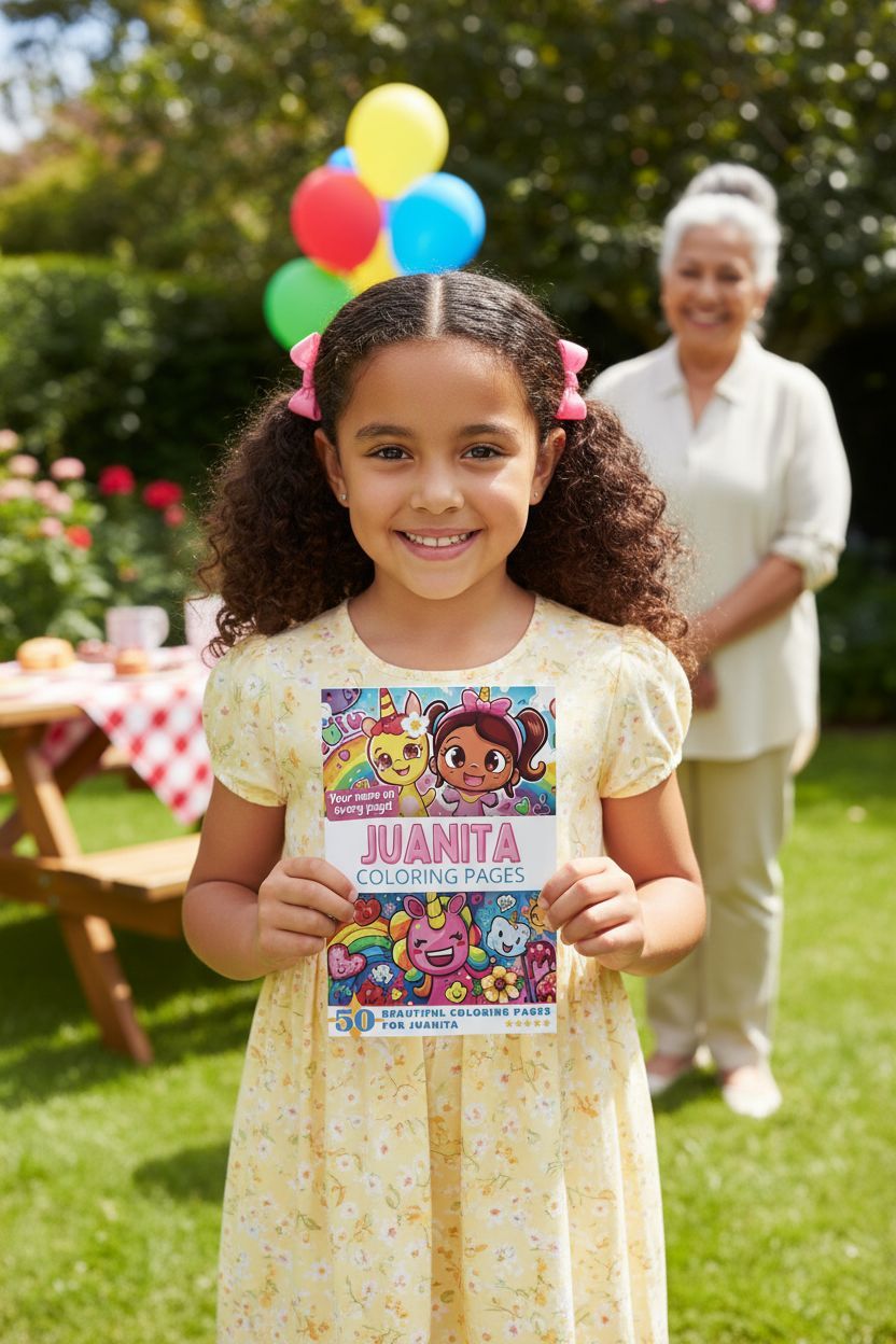 Juanita coloring book in use