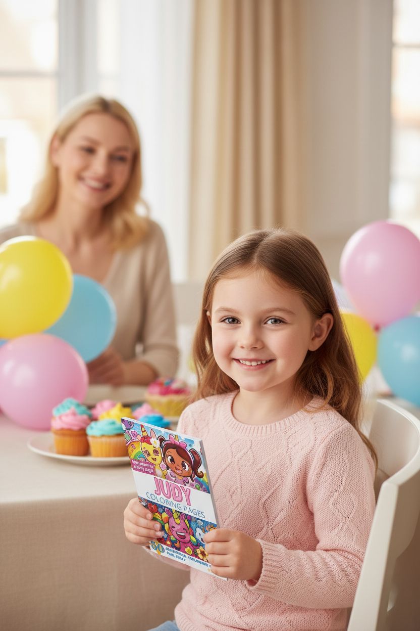 Judy coloring book in use