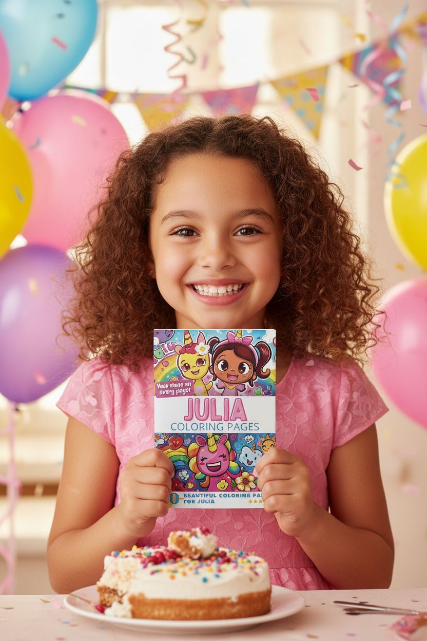 Julia coloring book in use