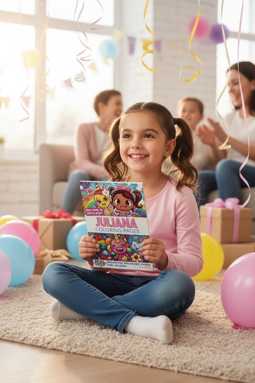 Juliana coloring book in use