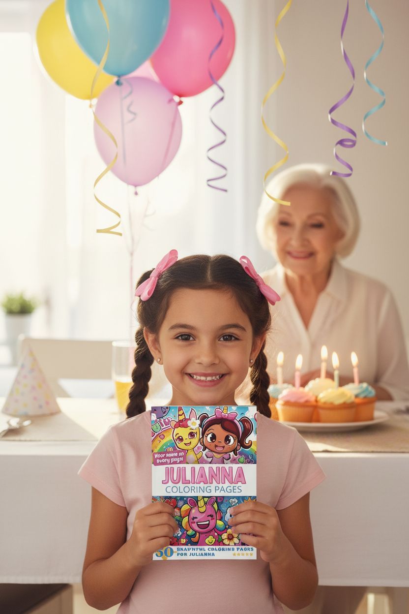 Julianna coloring book in use