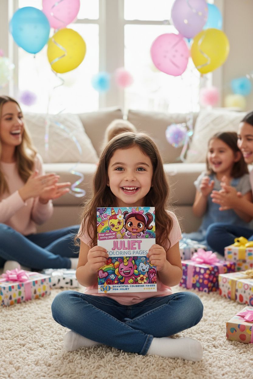 Juliet coloring book in use