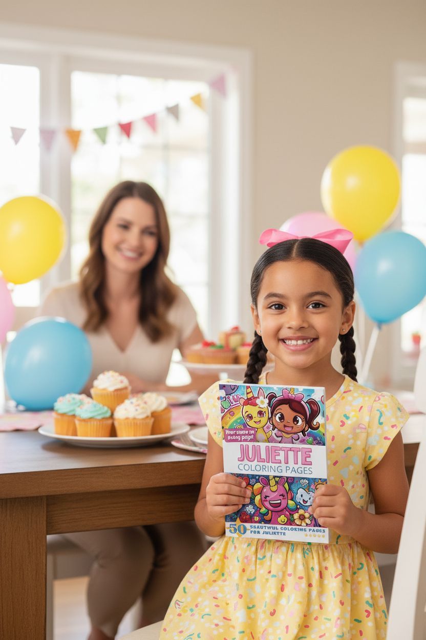 Juliette coloring book in use