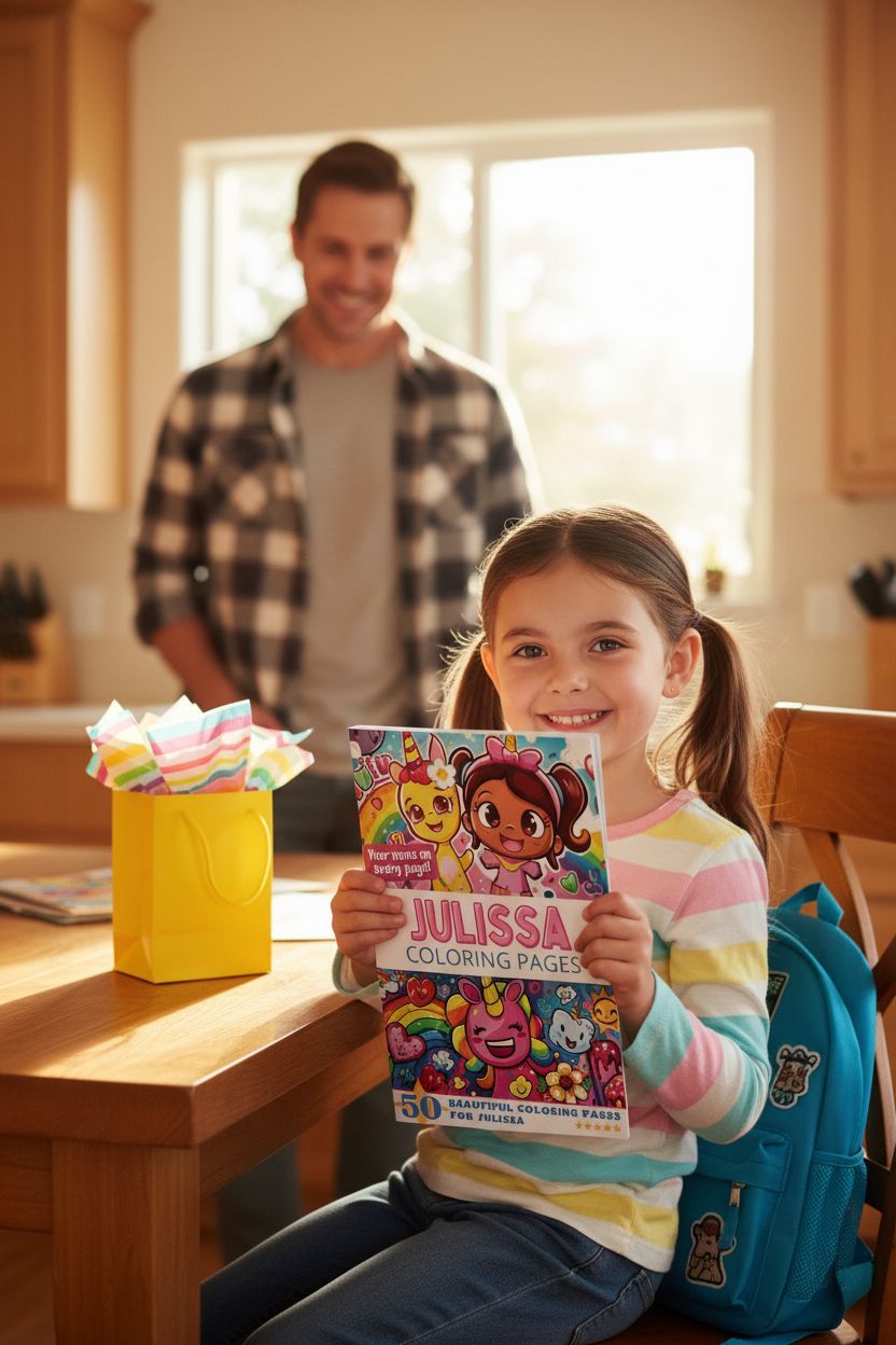 Julissa coloring book in use