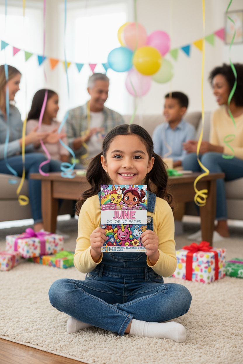 June coloring book in use